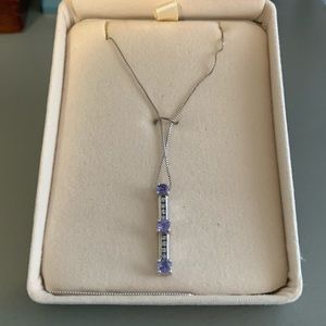 14k White Gold Past Present Future pendent & chain